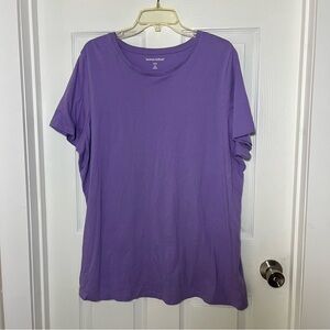 Woman Within Plus Lavender Short Sleeve Tee 1X